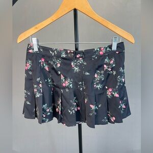 Kimchi Blue Black and Pink Floral Mini Skirt